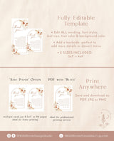 Pampas Grass Wedding Napkin Note | Bohemian Thank You Letter