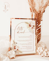 Pampas Grass Drink Menu | Boho Cocktail Menu