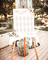 Pampas Grass Seating Chart | Terracotta Wedding Seat Chart