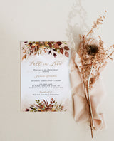 Fall Bridal Shower Invitation Template | Fall in Love Shower Invite