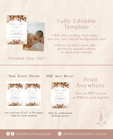 Fall Bridal Shower Invitation Template | Fall in Love Shower Invite