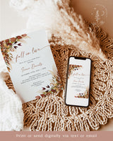 Fall Terracotta Bridal Shower Invite | Fall in Love Invite