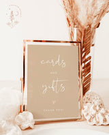 Minimalist Cards and Gifts Sign | Modern Wedding Sign Template