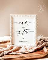 Minimalist Cards and Gifts Sign | Modern Wedding Sign Template