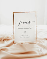 Minimalist Favors Sign | Modern Wedding Favors Sign Template