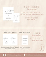 Minimalist Favors Sign | Modern Wedding Favors Sign Template