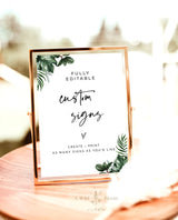 Tropical Custom Sign Template | Tropical Baby Shower Sign