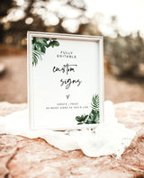 Tropical Custom Sign Template | Tropical Baby Shower Sign