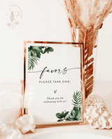 Boho Favors Sign | Tropical Favors Wedding Sign Template