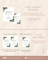 Boho Favors Sign | Tropical Favors Wedding Sign Template 