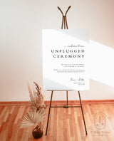 Minimalist Unplugged Ceremony Wedding Sign | Modern Unplugged Ceremony Sign