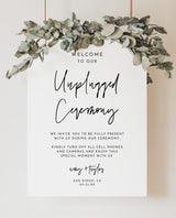 Modern Unplugged Ceremony Wedding Sign | Minimalist Unplugged Ceremony Sign