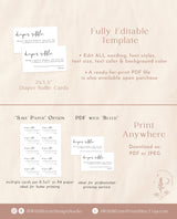 Diaper Raffle Card Template | Gender Neutral Diaper Raffle Ticket
