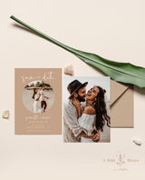 Photo Save the Date Template | Cream Minimalist Save the Date