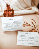 Minimalist Details Card | Modern Wedding Details Card