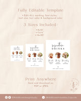 Dog Signature Drink Sign | Pet Signature Cocktail Sign