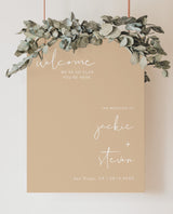 Minimalist Wedding Welcome Sign Template | Beige Welcome Sign