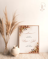 Rustic Fall Wedding Welcome Sign Template | Autumn Wedding Welcome Sign