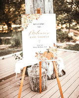 Fall Welcome Sign Template | Autumn Baby Shower Welcome Sign