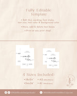 Minimalist Wedding Welcome Sign | Editable Welcome Sign Template