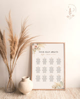 Pampas Grass Wedding Seating Chart | Tropical Wedding Seat Chart