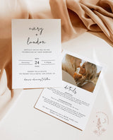 Minimalist Wedding Invitation with Details | Modern Wedding Invite