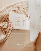 Boho Small Business Thank You Card | Pampas Grass Thank You For Your Order Card