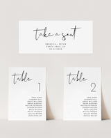 Minimalist Wedding Seating Cards | Modern Wedding Table Seating Chart Cards