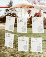 Minimalist Wedding Seating Cards | Modern Wedding Table Seating Chart Cards