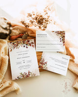 Rustic Wedding Invitation Template | Terracotta Rust Wedding Invite