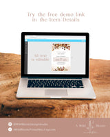 Rustic Wedding Invitation Template | Terracotta Rust Wedding Invite