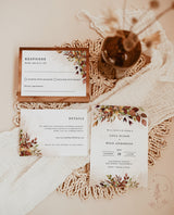 Rustic Wedding Invitation Template | Terracotta Rust Wedding Invite