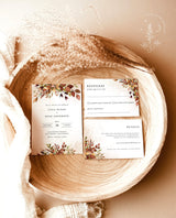 Rustic Wedding Invitation Template | Terracotta Rust Wedding Invite