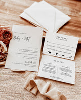 Modern Wedding Invitation Suite Template | Minimalist Wedding Invite