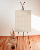 Modern Minimalist Wedding Seating Chart Template | Desert Wedding Seat Chart