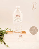 Baby Shower Water Bottle Label | Rainbow Baby Shower 