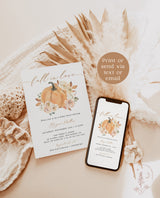 Fall Bridal Shower Invitation Template | Fall in Love Shower Invite