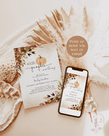 Fall Baby Shower Invitation Template | A Little Pumpkin is on the Way