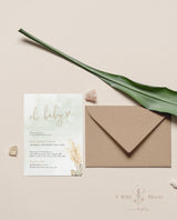 Pampas Grass Baby Shower Invitation | Boy Baby Shower Invite