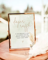 Diaper Raffle Baby Shower Sign | Pampas Grass Baby Shower