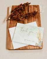 Pampas Grass Thank You Card Template | Editable Thank You Cards