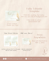 Pampas Grass Thank You Card Template | Editable Thank You Cards