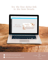 Boho Display Shower Card | Pampas Grass Display Shower Card