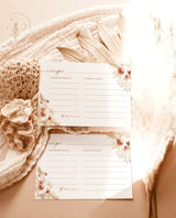 Bridal Shower Recipe Card | Pampas Grass Bridal Shower Recipe Card