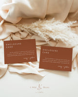 Terracotta Enclosure Card | Editable Wedding Invite Insert