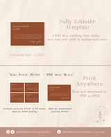 Terracotta Enclosure Card | Editable Wedding Invite Insert