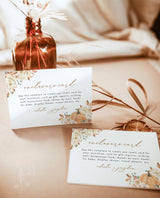 Fall Shower Enclosure Card | Autumn Wedding Invite Insert