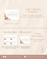 Fall Wedding Enclosure Card | Autumn Wedding Invite Insert