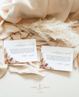 Fall Wedding Enclosure Card | Autumn Wedding Invite Insert