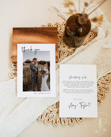 Photo Thank You Card Editable Template | Minimalist Wedding Thank You Card
